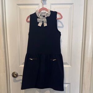 NWT Janie & Jack Navy Sleeveless Kids Dress with Bow